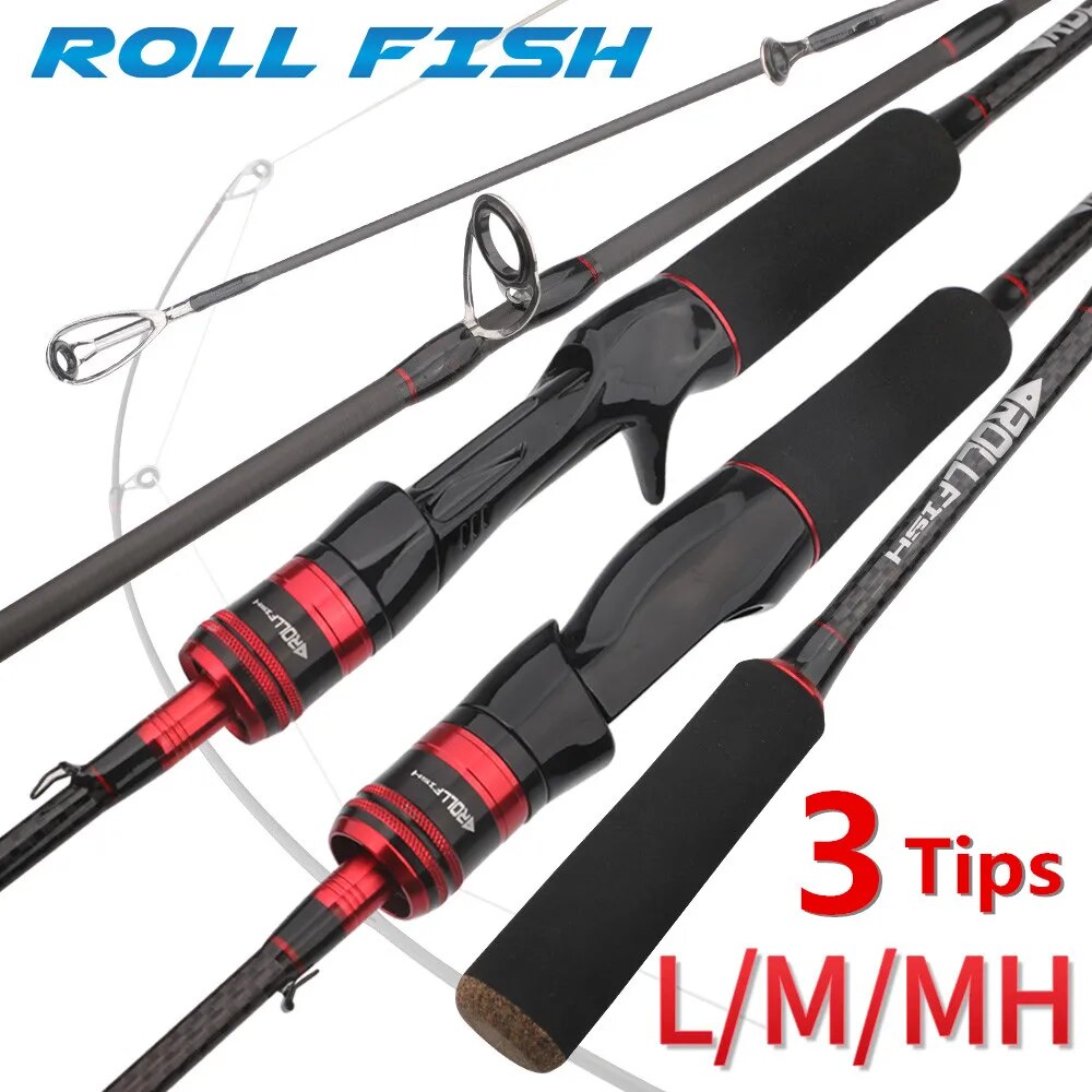Fishing Rod Spinning - ROLLFISH 3Tips Power L/M/MH Spinning Casting