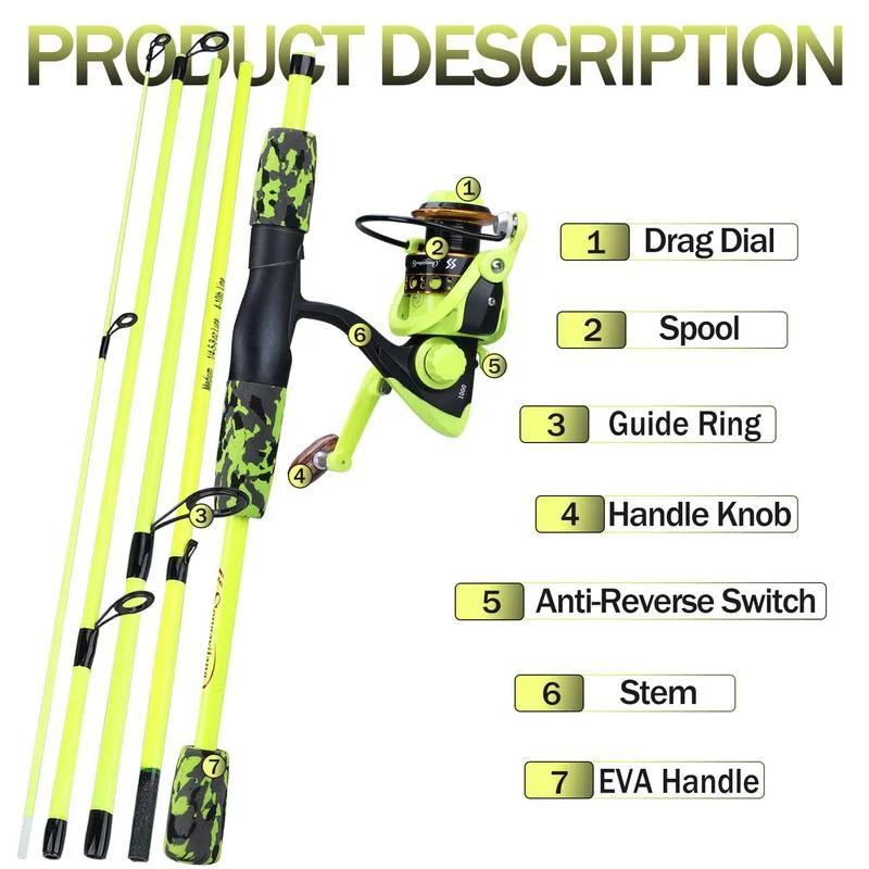 Sougayilang Przenośny 5-części – Fishing Rod Spinning recenzja i cena